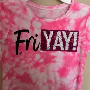 Justice pink tie dye shirt size 10